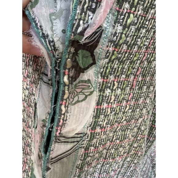 Vintage 90’s Y2K Tweed Boucle Jacket Size 6 True Meaning Floral Coat Boho Hippie - Picture 5 of 10